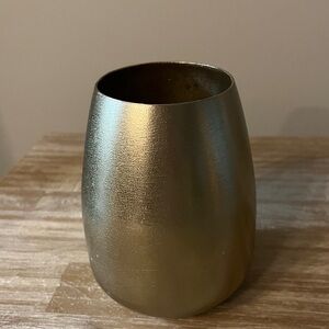 Threshold. Brushed Brass/Gold Vase.